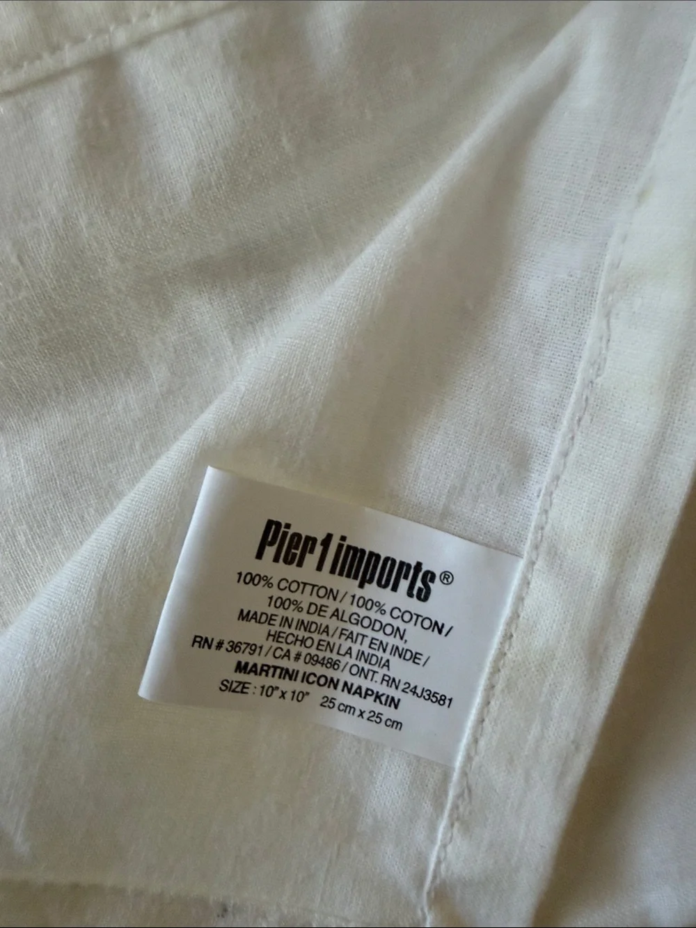 Embroidered Pier 1 imports Cocktail Napkins - Green Martini Design